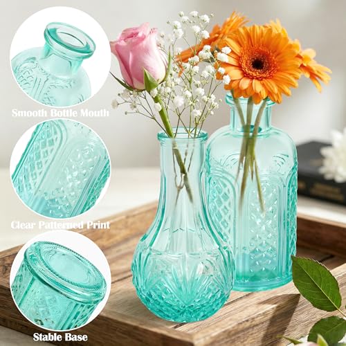 Glass Bud Vases in Bulk Small Mini Colorful Vase for Flowers 17pc - color: Colorful
