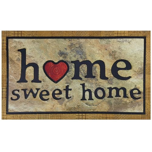 CHICHIC Door Mat Welcome Mat 17x 30 Inch Front Door Mat Outdoors for Home Entrance Outdoors Mat for Outside Entry Way Doormat Entry Rugs, Heavy Duty Non Slip Rubber Back Low Profile, Ink Home - color: Ink Home