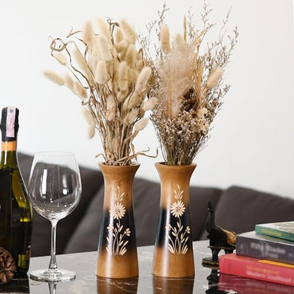 Aeravida Rich and Natural Flower Mango Tree Wood Flower Vase (2 PCS) | Modern Farmhouse Home Décor | Kitchen Bedroom Living Room Home Decoration - size: 2PCS
