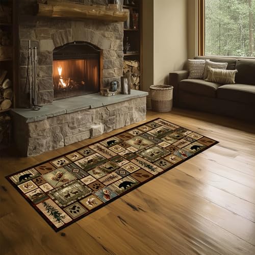 Cabin Rustic Runner Rug 2x6 Hallway Rugs - size: 2'x6'