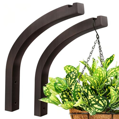 Stylish Wooden Plant Hanger – 2 Pack, 8-Inch Indoor/Outdoor Wall Hooks for Hanging Planters, Flower Pots, Lanterns, and Wind Chimes – Premium Beech Wood Home Decor - style: 6-Arc Style(2Pack)