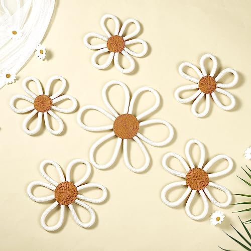 Barydat 6 Pcs Boho Nursery Decor Daisy Flower White - color: White, size: 6.69/7.87/9.84 Inch, style: Splendid Flower
