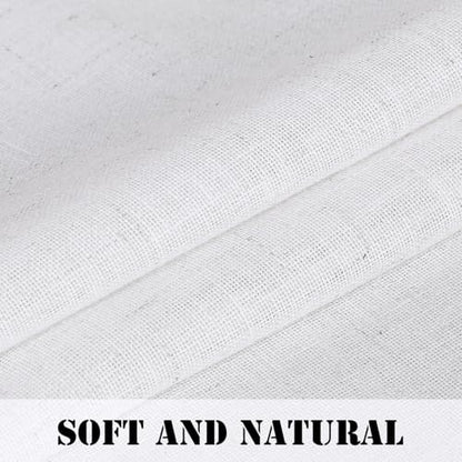 H.VERSAILTEX Window Curtain Linen Textured Semi Sheer Panels for Small Windows/Kitchen/Living Room/Bedroom, Rod Pocket, Natural & Durable (52 inch W X 63 inch L, Set of 2, Heathered White) - color: *Heathered White, size: 52"W x 63"L (Pack of 2)