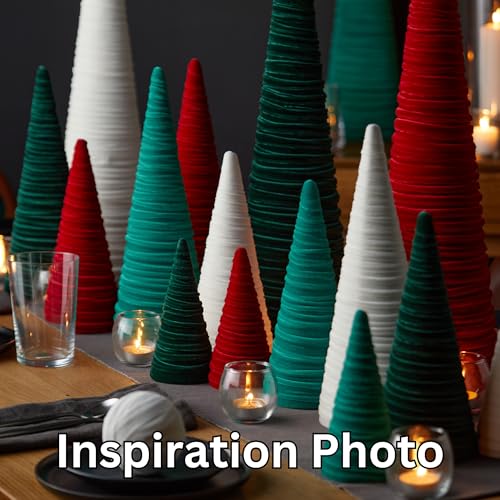 Your Heart's Content Light Ivory Velvet Trees Set of 3 (Light Ivory) - color: Light Ivory