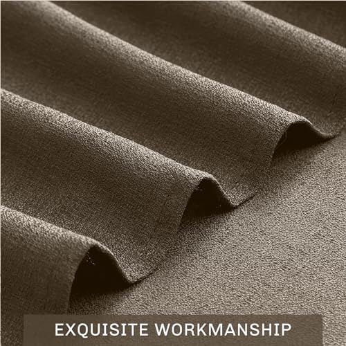 Melodieux Brown Semi Sheer Curtain Valance for Kitchen Cafe Small Windows Linen Rustic Rod Pocket Valance, 52 by 18 Inch, 1 Panel - color: Dark Brown, size: 52"W x 18"L (Pack of 1)
