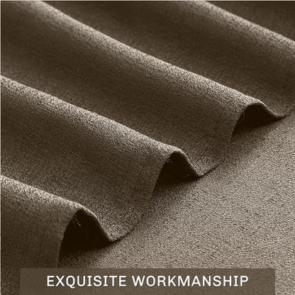 Melodieux Brown Semi Sheer Curtain Valance for Kitchen Cafe Small Windows Linen Rustic Rod Pocket Valance, 52 by 18 Inch, 1 Panel - color: Dark Brown, size: 52"W x 18"L (Pack of 1)