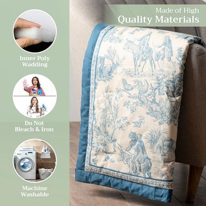Maison d' Hermine Throw Blanket for Couch Lightweight Soft (60''X80'') - color: 001 - the Miller - Blue, size: 60"x80"