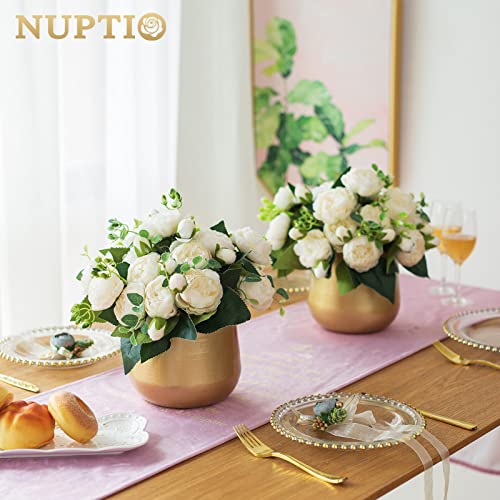 NUPTIO Metal Flower Plant Pot with Drainage Hole, 5.71", 2 Pcs - color: Style 1#, size: 5.7in Tall-2pcs