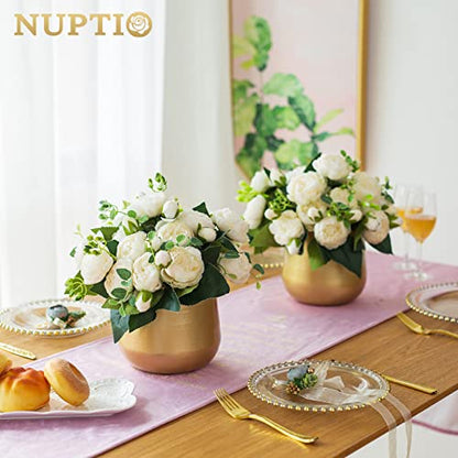 NUPTIO Metal Flower Plant Pot with Drainage Hole, 5.71", 2 Pcs - color: Style 1#, size: 5.7in Tall-2pcs