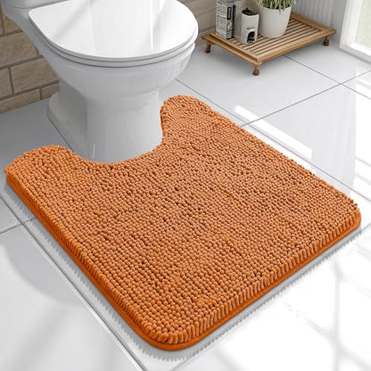 OLANLY Toilet Rugs U-Shaped 20x20, Soft Absorbent Chenille Contour Rugs - color: Clay, size: 20" X 20" Contour Rug