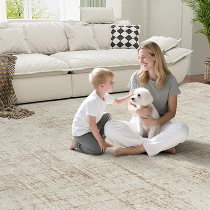 10x12 Area Rug for Living Room Bedroom: Non-Slip Modern Beige White - color: Beige/White, size: 10' x 12' (Rectangular)