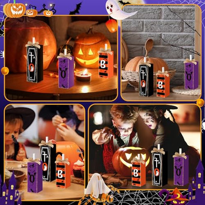 Britimes Witch Tiered Tray Signs, Rustic Firework, 3 Pack, Wooden - style: Halloween Boo