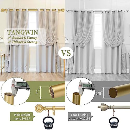 TANGWIN Farmhouse Curtain Rod Adjustable 18-45",Heavy Duty Boho,Brass Gold - color: Brass Gold, size: 18-45" & 1pack