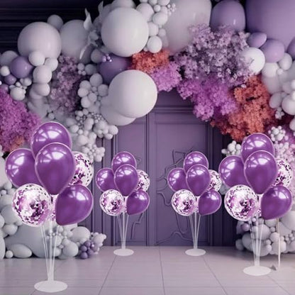 ZJDHPTY 4Set Purple Balloon Stand Table Centerpieces Party Decor - color: Purple 4