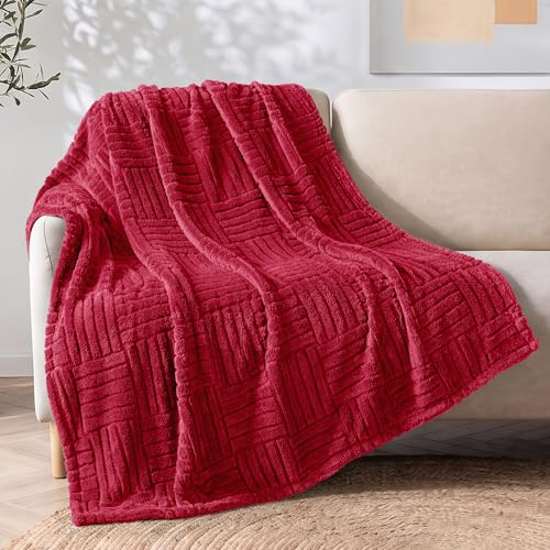 Whale Flotilla Lightweight Fleece Throw Blanket for Couch, Red - color: Red, size: Throw(50x60 Inch)