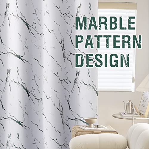 H.VERSAILTEX 100% Blackout Curtains 63 inch Length 2 Panels Set Marble Designs Printed Drapes Thermal Curtains for Bedroom with Black Liner Sound Proof Curtains, Antique Green - color: Marble- Antique Green, size: 52"W x 63"L (Pack of 2)