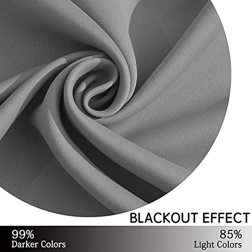 Yakamok Grey Room Darkening Curtains 42x63 inch Gray Grommet-Living Room - color: Grey, size: 42"W x 63"L (Pack of 2)