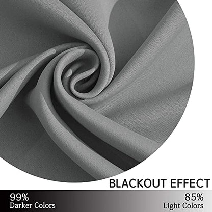 Yakamok Grey Room Darkening Curtains 42x63 inch Gray Grommet-Living Room - color: Grey, size: 42"W x 63"L (Pack of 2)