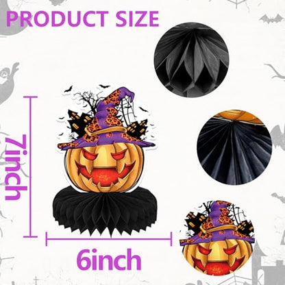 9 Pack Halloween Party Decorations Honeycomb Centerpiece,Halloween Table Toppers Halloween Table Centerpieces for Halloween Birthday Party Decor - style: C-Halloween Centerpiece 01