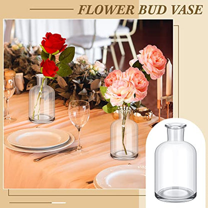 Lallisa 30 Pcs 4.9 Inches Small Glass Bud Vases Bulk Mini, Clear - size: 4.9 Inches