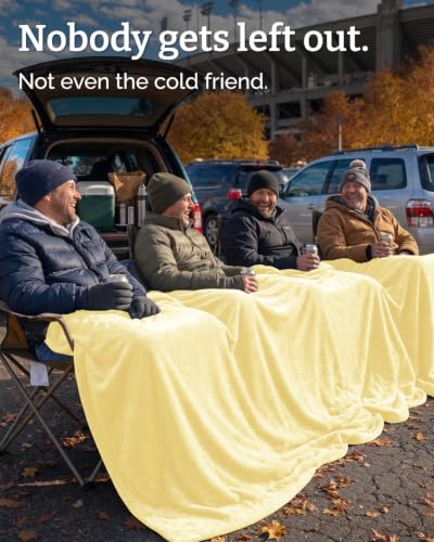 Fleece Blanket Oversized King - Ultra-Soft Flannel Fleece Blanket - Yellow - color: 03 - Yellow, size: Oversized King (120" x 120")