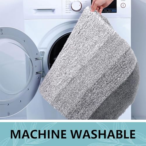 Arotive Microfiber Bathroom Rugs, Shaggy Soft Absorbent Bath Rug, 32x20 - color: Grey, size: 32" X 20"