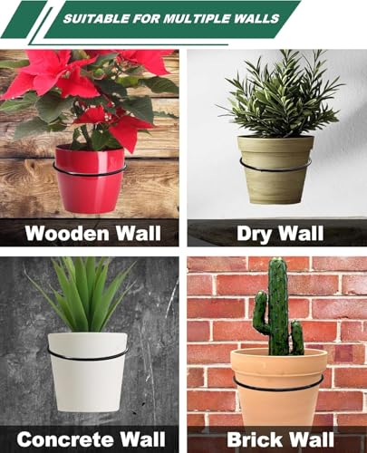 vensovo 6 Pack 4 Inch Metal Wall Planter Rings with Mounting Hooks - size: 4 Inch
