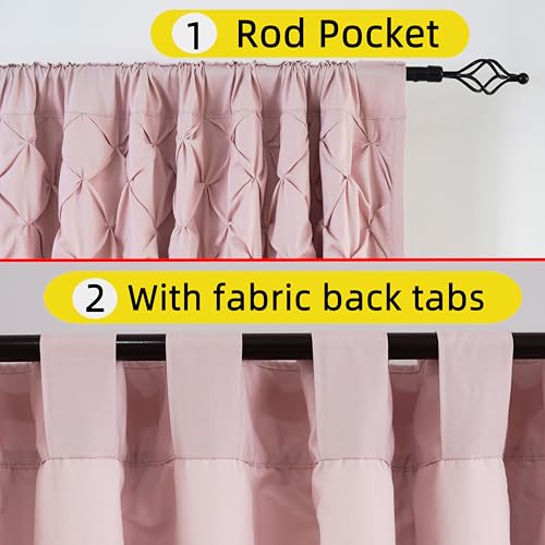 Pintuck Diamond Textured Thermal Insulated Window Curtains 52"W x 84"L - color: Peach Pink, size: 52"W x 84"L (Pack of 2)