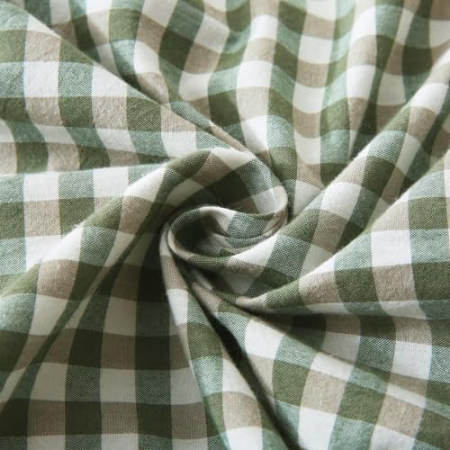 Mywinlle Sage Green Gingham Plaid Ruffle Throw Pillow Covers 18"x18" - color: Green Plaid, size: 18" x 18" (Pack of 2)