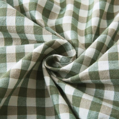 Mywinlle Sage Green Gingham Plaid Ruffle Throw Pillow Covers 18"x18" - color: Green Plaid, size: 18" x 18" (Pack of 2)