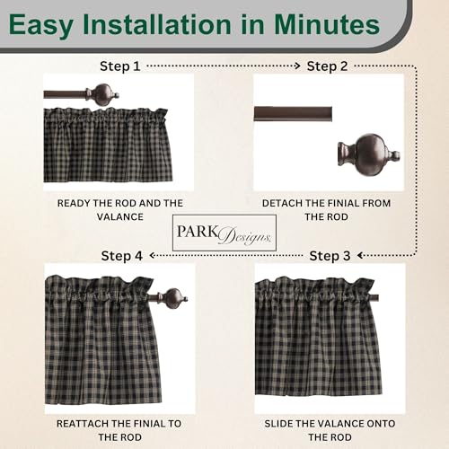 Sturbridge Black Valance 72" x 14" - color: Black