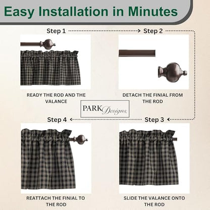 Sturbridge Black Valance 72" x 14" - color: Black