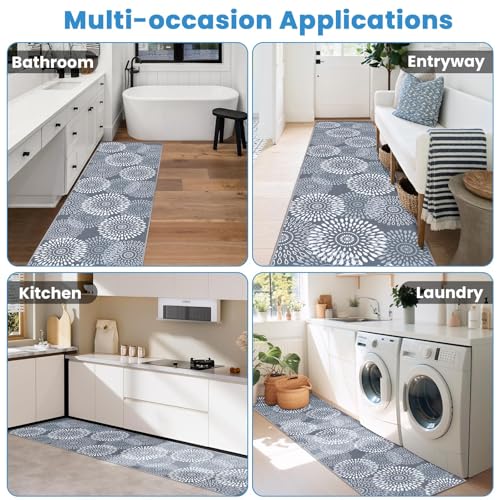 StepRite 2x8 Hallway Runner Rug, Washable Non-Slip Kitchen Rug for Entryway - size: 2' x 8' (Rectangular)
