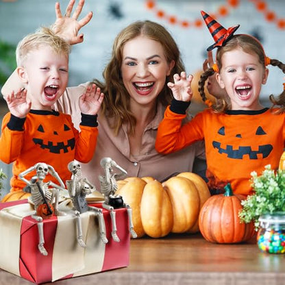 Halloween Skeleton Statue Set of 3, See Speak Hear No Evil Figurines - color: White