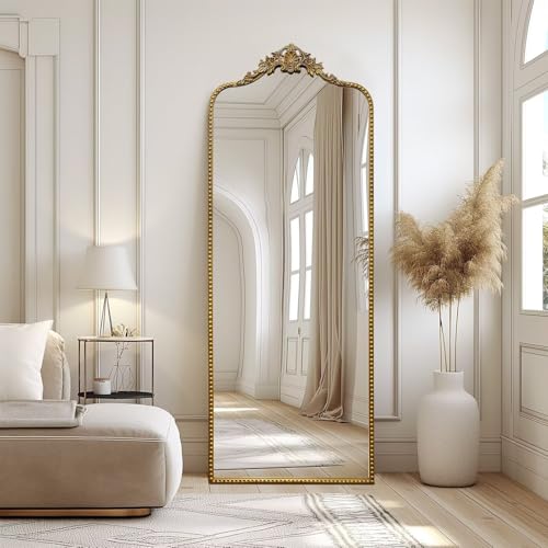 Growsun 75''x30'' Arched Antique Full Length Floor Mirror w/Stand - size: 75"L x 30"W
