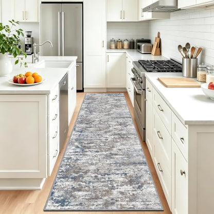 Hallway Runner Rug 2x8 Textured Non Slip Carpet Runner, Abstract Multi - color: Abstract-multi, size: 2' x 8' (Runner)