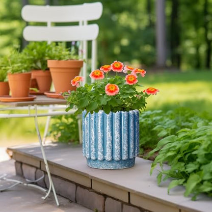 Ceramicfor Ceramic Planter, 9.6 Inch, Blue - color: Sky Blue, size: 9.6 Inch