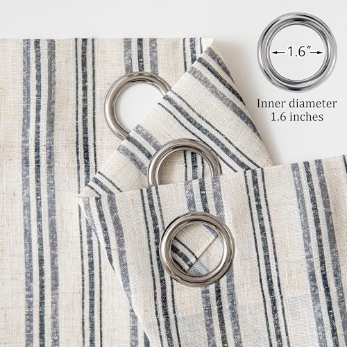 MYSKY HOME Dark Grey Striped Linen Curtains for Living Room 52x84,2 Panels - color: B-dark Grey, size: 52"W x 84"L (Pack of 2)