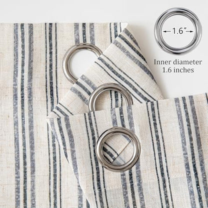 MYSKY HOME Dark Grey Striped Linen Curtains for Living Room 52x84,2 Panels - color: B-dark Grey, size: 52"W x 84"L (Pack of 2)