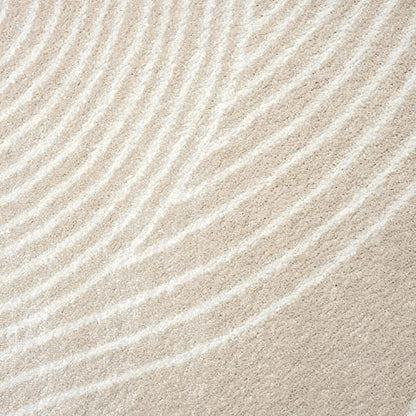 Abani Beige and White Swirl Area Rug | 4' x 6' Cream Carpet with Wave Pattern | Modern Rug for Living Room, Bedroom and Office | Nuevo Collection - color: Beige, size: 4' x 6' (Rectangular)