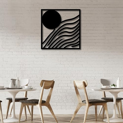 Metal Wall Decor | 17'' x 17'' x 0.05'' Abstract Modern Art Themed Wall Decorations | Handmade Indoor and Outdoor Wall Art (17'' x 17'', Abstract Modern, Black) - size: 17'' x 17'', style: Abstract Modern