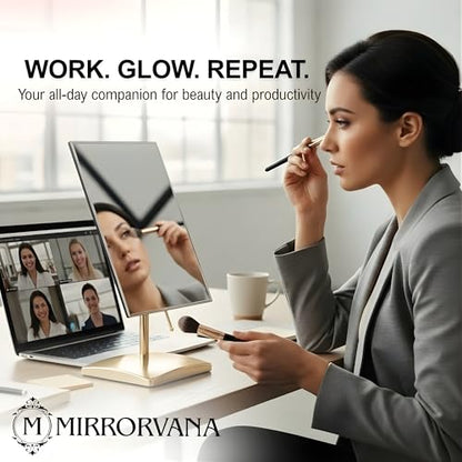 MIRRORVANA Large Free Standing Mirror, Frameless, 9.8" x 7" (Gold) - color: Gold