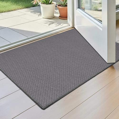Ultra Thin Indoor Door Mat 17"x29", Non-Slip Entryway Mat, Grey - color: Grey, size: 17"x29"