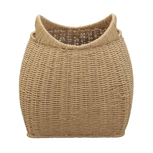 Household Essentials Paper Rope Basket with Handles, Natural - color: Natural Paper Rope
