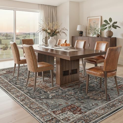 Roxstand 5x7 Washable Area Rugs, Non Slip Living Room Rug Grey/Brown/Tan - color: Grey/Brown/Tan, size: 5' x 7' (Rectangular)