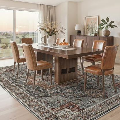 Roxstand 5x7 Washable Area Rugs, Non Slip Living Room Rug Grey/Brown/Tan - color: Grey/Brown/Tan, size: 5' x 7' (Rectangular)