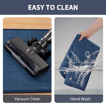 SHACOS Non Slip Kitchen Sink Rug, 17x30 Inch, Blue - color: Blue, size: 17x30"