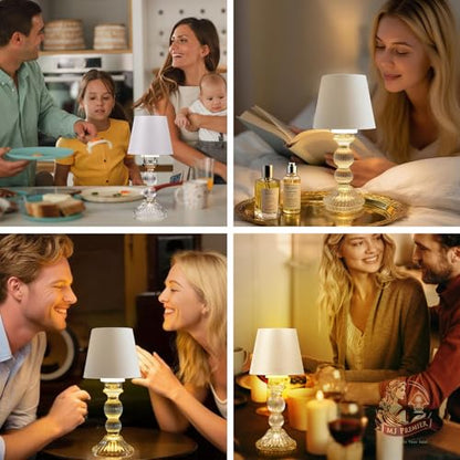 MJ PREMIER Small Rechargeable Lamp, Wireless Lamp, Battery Operated Lamps - color: White