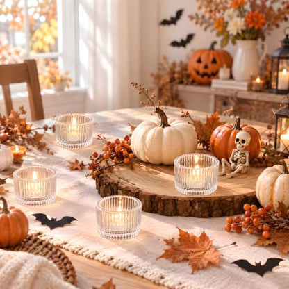 24 Pack Tea Light Candle Holders, Glass Clear Tealight Candle Holder - color: Clear, size: 1.3" x 2"