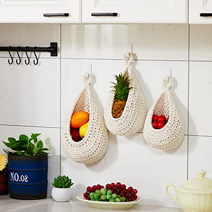 Honeydak 3 Hanging Baskets, Cream, Classic Teardrop - color: Cream, style: Classic Teardrop
